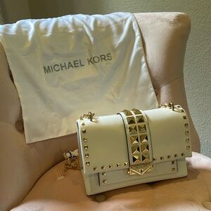 Michael Kors Gold-Studded Shoulder Bag